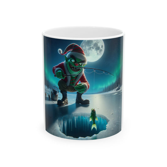 Grinch fishing coffee mug