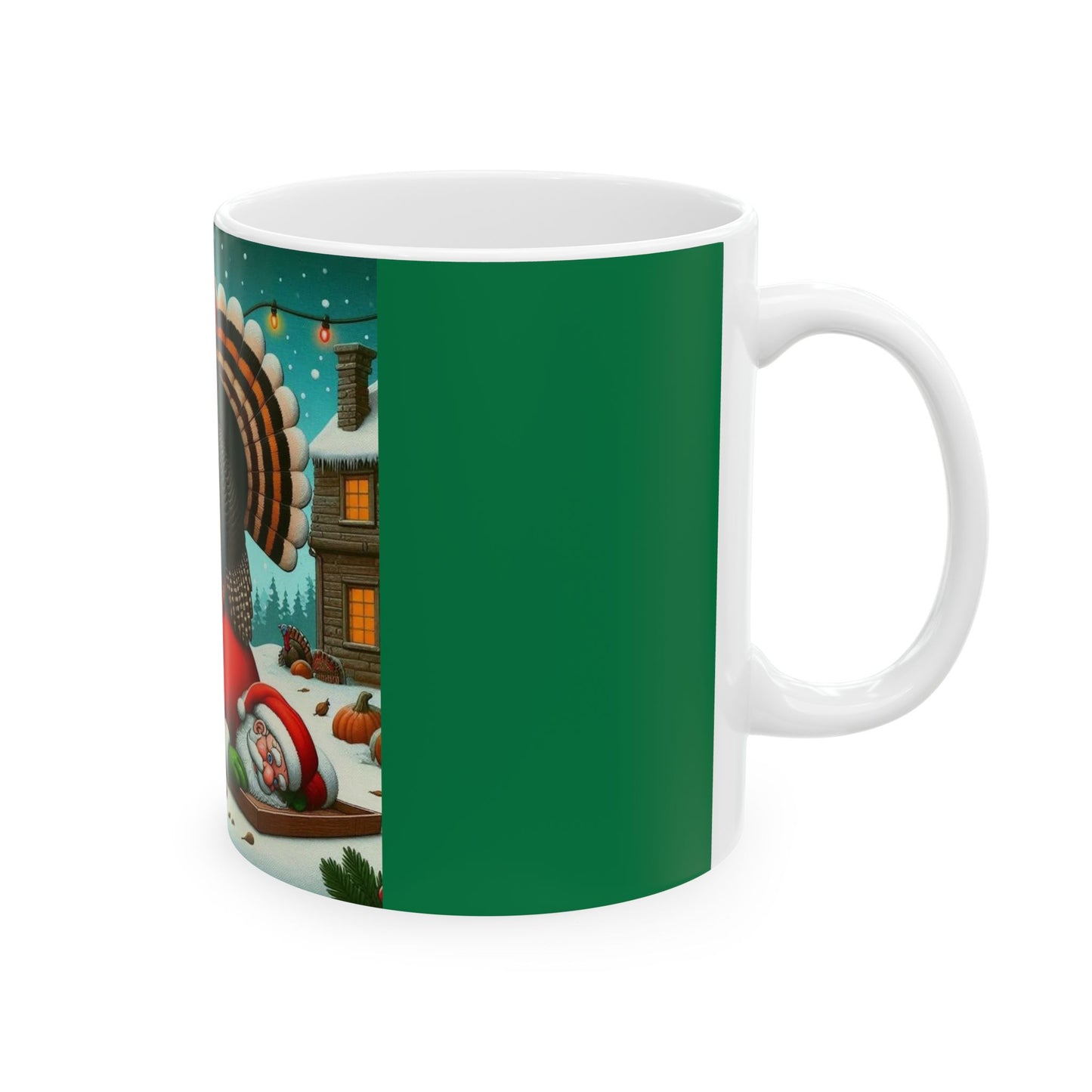 Turkey versus Santa coffee mug