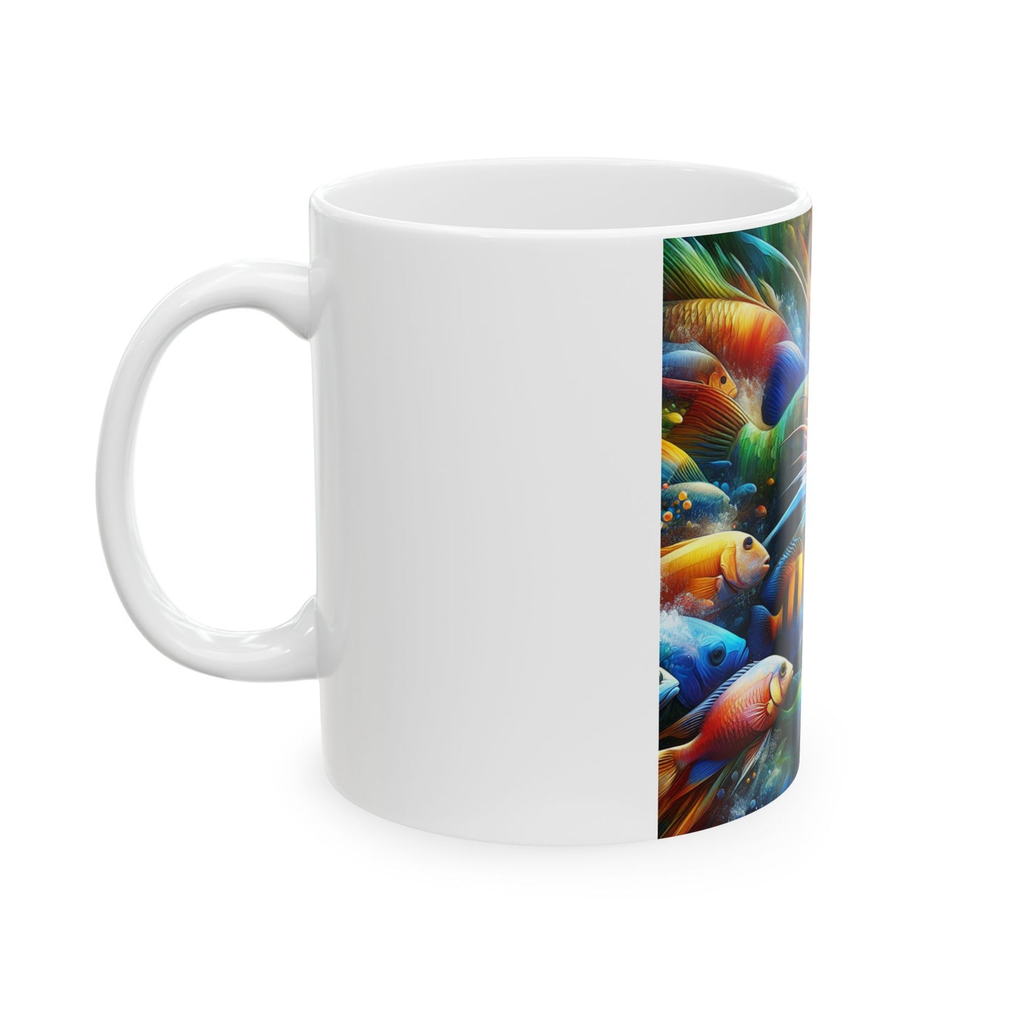 Vibrant fish coffee mug