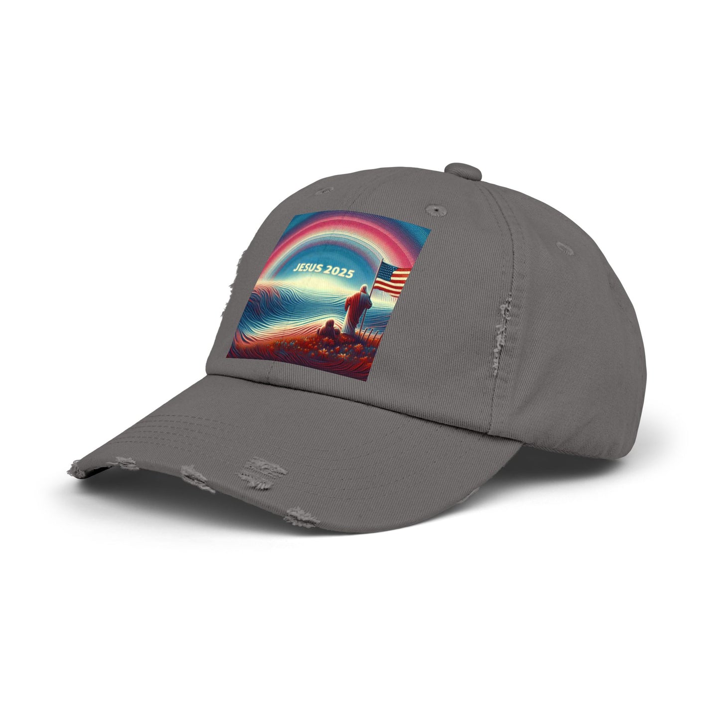 Unisex Jesus 2025 Distressed Cap