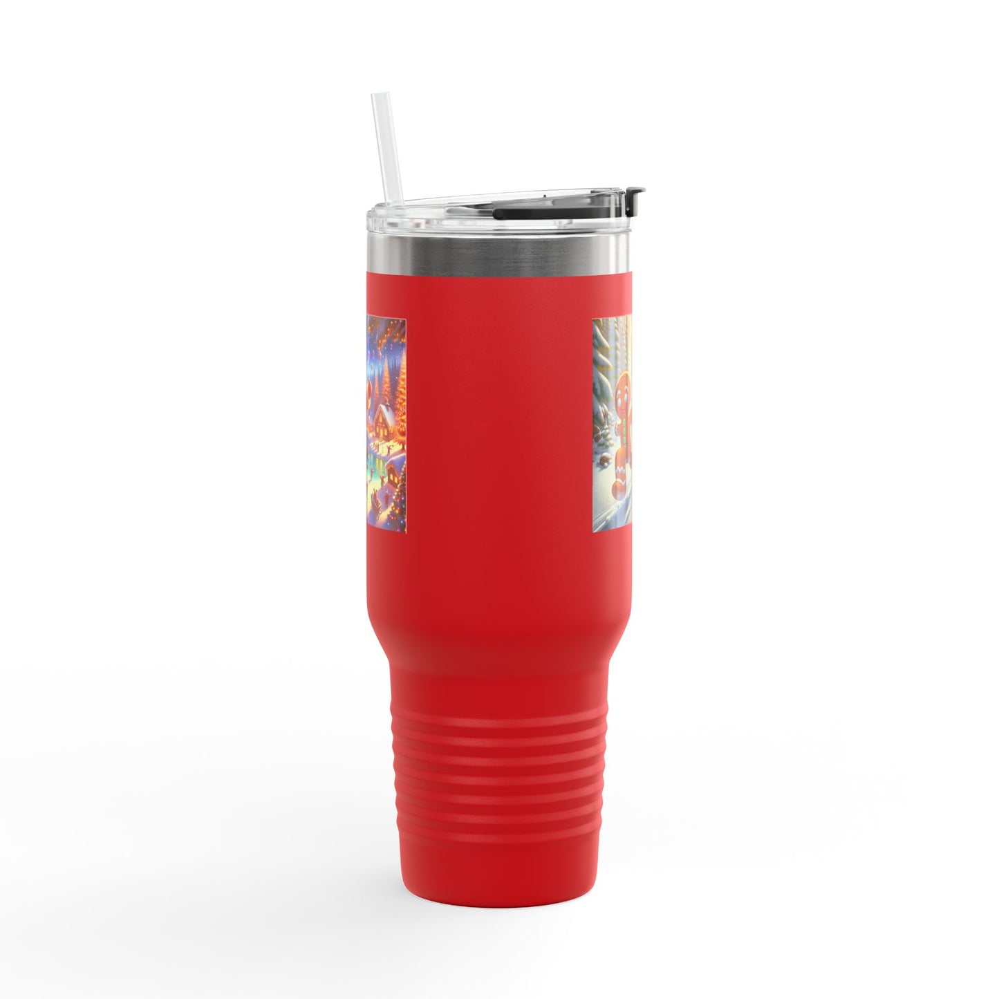 Santa chasing gingerbread Insulated Travel Mug, 40oz