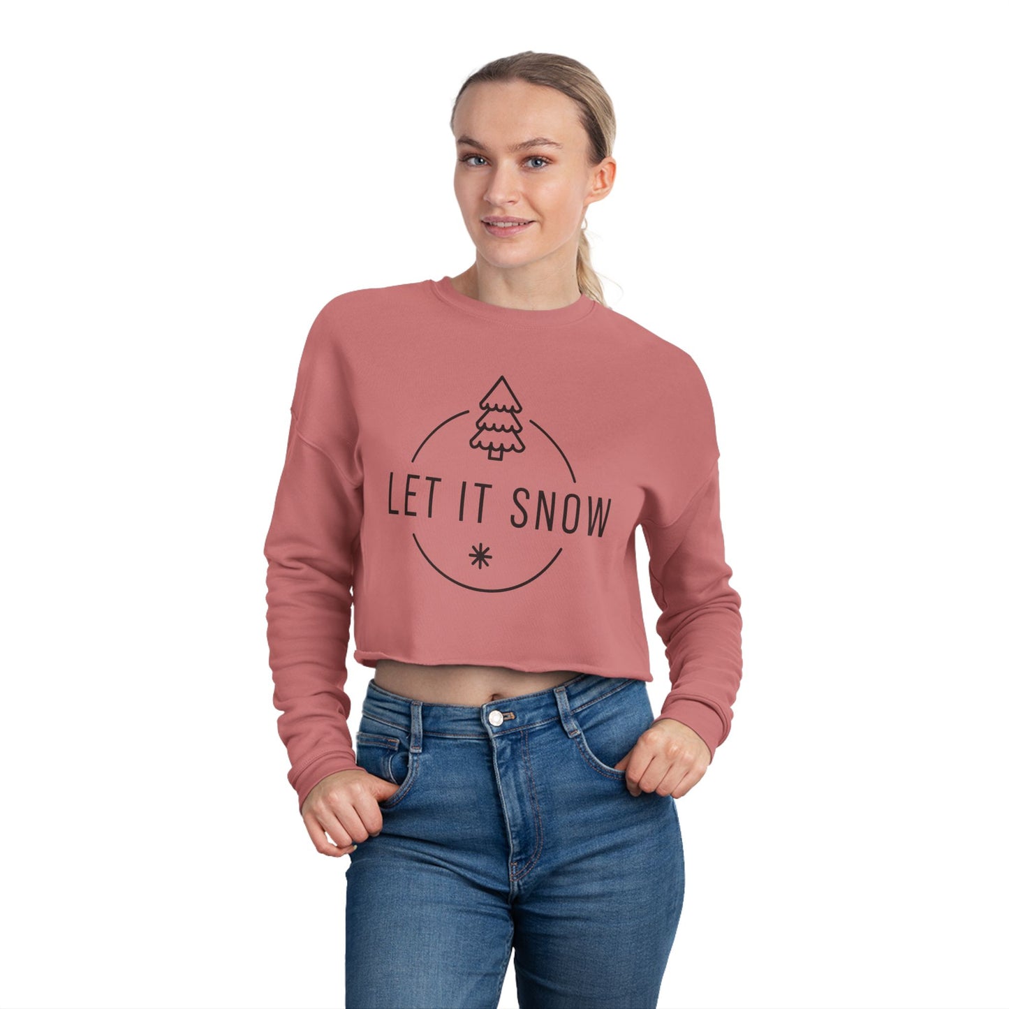 Women's Cropped Sweatshirt Let it Snow