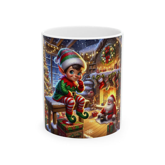 Elf and Santa Mug, (11oz, 15oz)