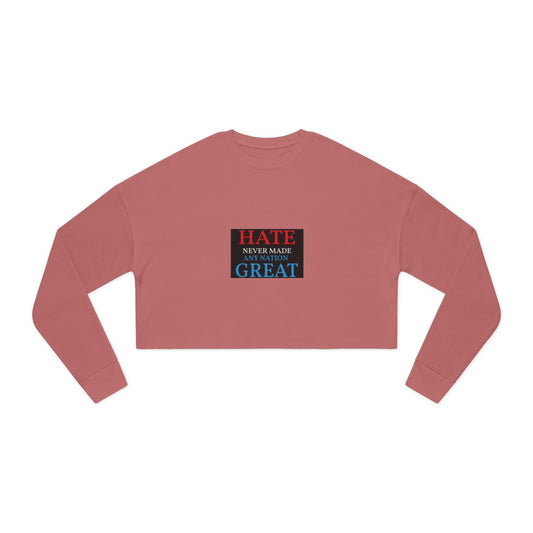 Women's Cropped Sweatshirt no room for hate