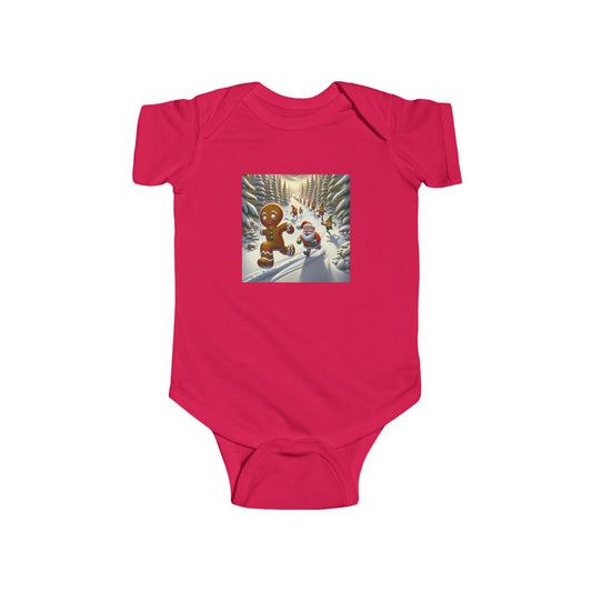 Infant Fine Jersey Bodysuit run gingerbread