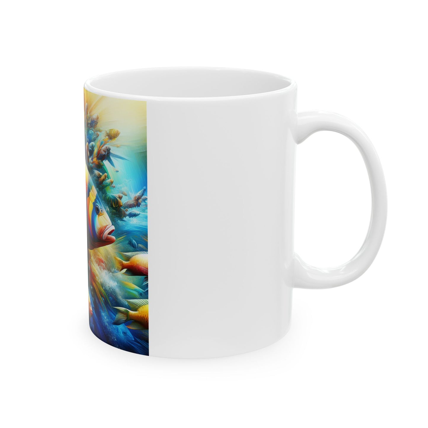 Vibrant fish coffee mug