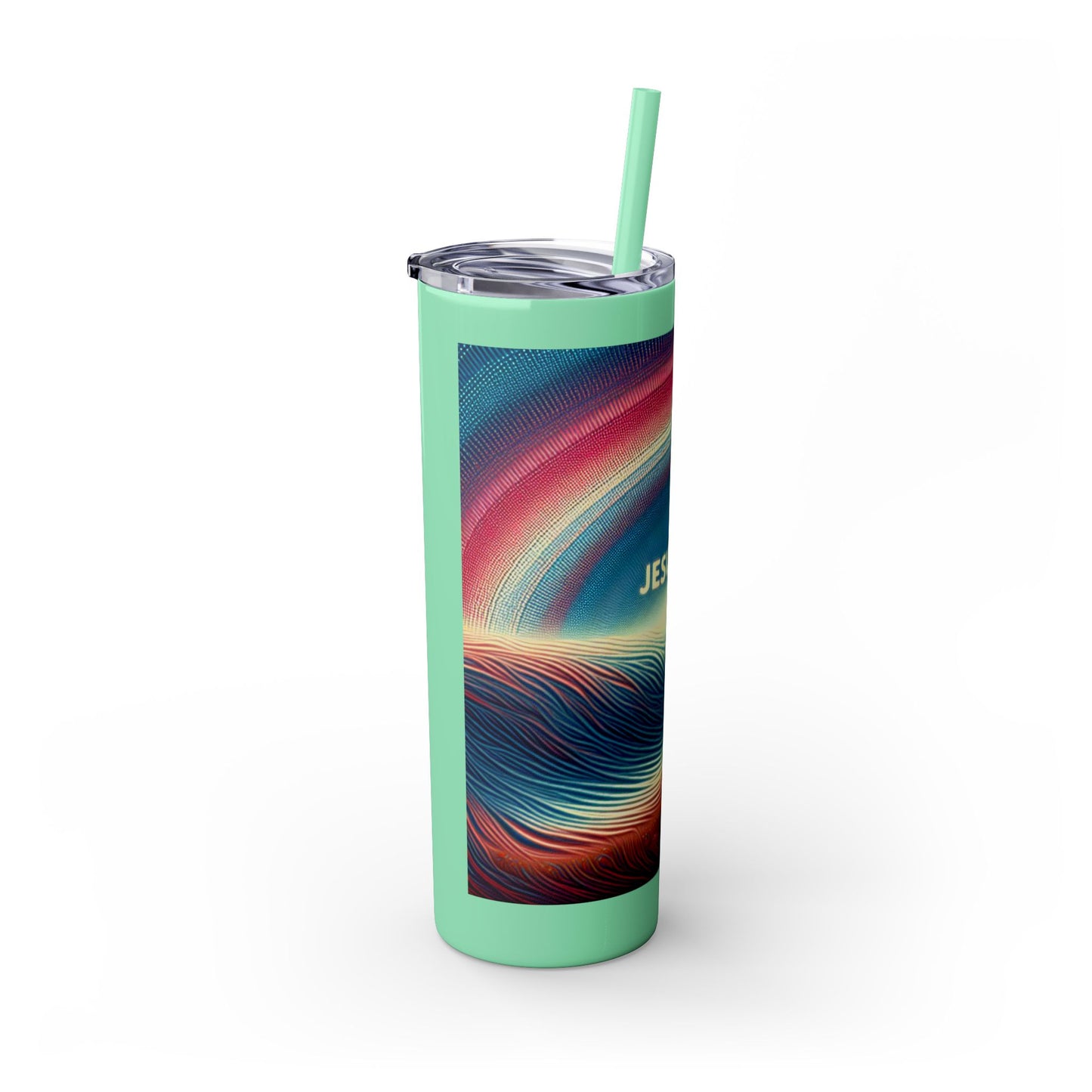 Jesus 2025 Skinny Tumbler with Straw, 20oz