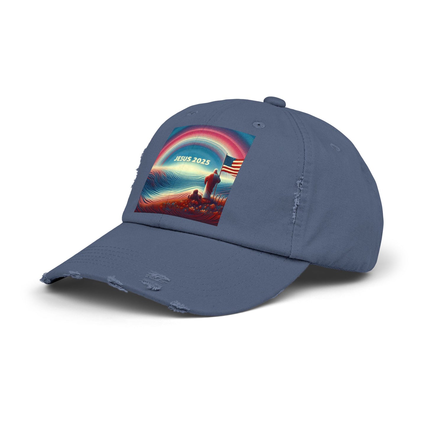 Unisex Jesus 2025 Distressed Cap