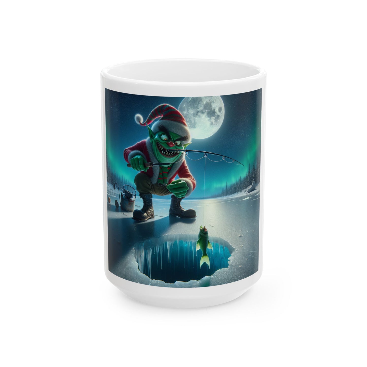 Grinch fishing coffee mug